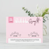 Retro Pink Faux Nails Sizing Kit Display Card (Staand voorkant)