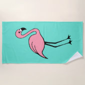 Retro Pink Flamingo Beach Pool Towel Vacking Gift Strandlaken (Voorkant)