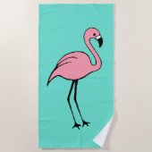 Retro Pink Flamingo Beach Pool Towel Vacking Gift Strandlaken (Voorkant)