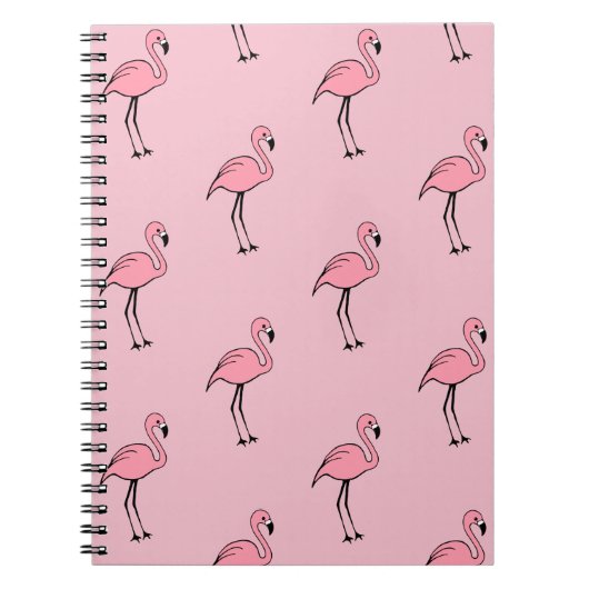 Retro Pink Flamingo Kantoor School Notitieboek Gif (Voorkant)