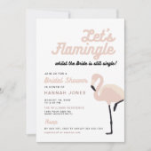 Retro Pink Flamingo Lets Flamingle Vrijgezellenfee Kaart (Voorkant)