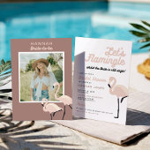 Retro Pink Flamingo Lets Flamingle Vrijgezellenfee Kaart