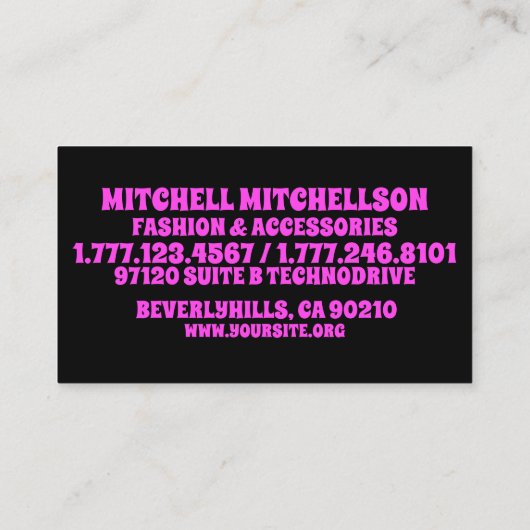 Retro Pink Flamingo Visitekaartje (Achterkant)