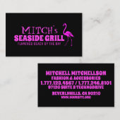 Retro Pink Flamingo Visitekaartje (Voorkant / Achterkant)