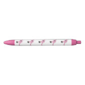 Retro Pink Flamingo Zwarte Inkt Pen (Voorkant)