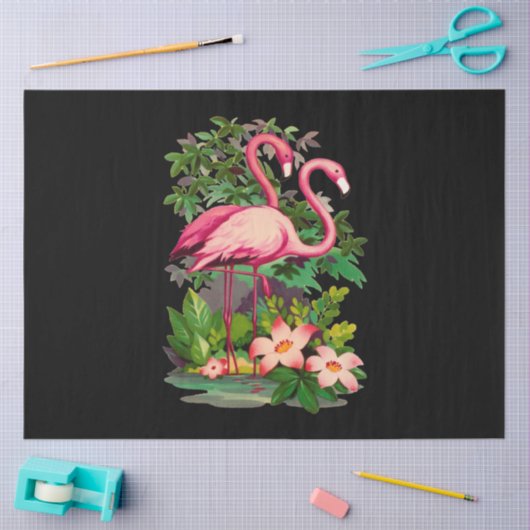 Retro Pink Flamingos Classic Tissuepapier (Craft)