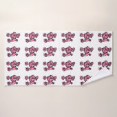 Retro Pink French Poodle Large Bath Towel Badhanddoek (Badhanddoek)
