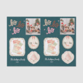 Retro Pink Green Christmas Tissuepapier (Voorkant)