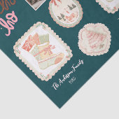 Retro Pink Green Christmas Tissuepapier (Detail)