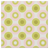 Retro Pink Green Circles Pattern Stof (Close Up)