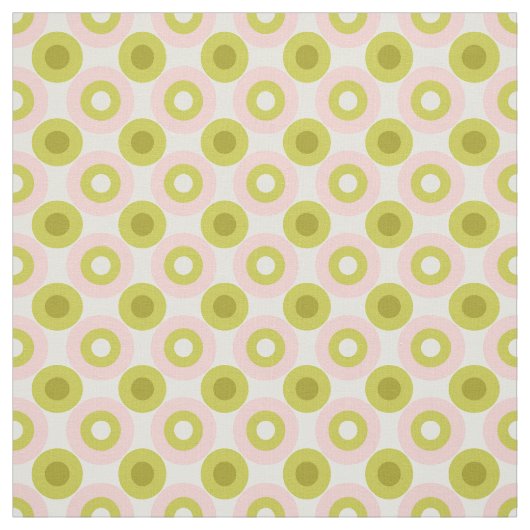 Retro Pink Green Circles Pattern Stof (Swatch)