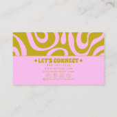 Retro Pink Green Monochrome Boho Groovy Trendy  Visitekaartje (Achterkant)
