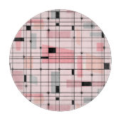 Retro Pink Grid en Starburst snijplank (Voorkant)