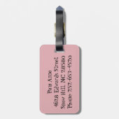 Retro Pink Grid en Starbursts Bagagelabel (Achterkant verticaal)