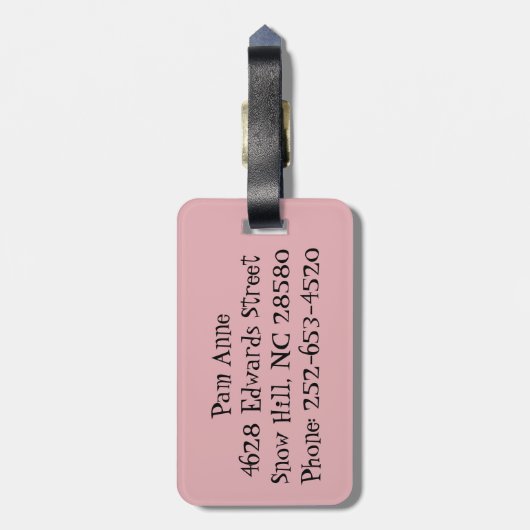 Retro Pink Grid en Starbursts Bagagelabel (Achterkant verticaal)