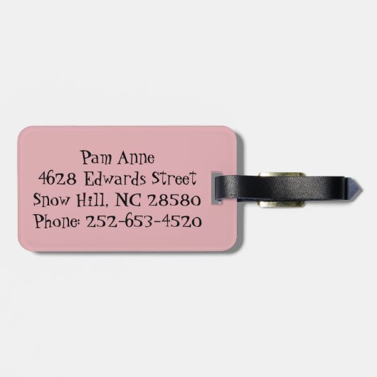 Retro Pink Grid en Starbursts Bagagelabel (Achterkant horizontaal)