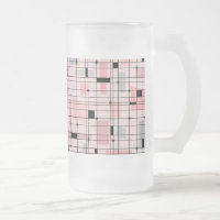 Retro Pink Grid en Starbursts Frosted Glass Mok