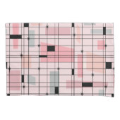 Retro Pink Grid en Starbursts Kussensloop (Voorkant)