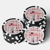 Retro Pink Grid en Starbursts Poker Chips (Opstapeling)