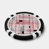 Retro Pink Grid en Starbursts Poker Chips (Enkel)