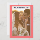 Retro Pink Groovy 70s Foto Bedankkaart (Voorkant)