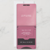 Retro Pink Handheld Gaming II Birthday Invitation Kaart (Achterkant)