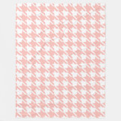 Retro Pink Houndstooth Fleece Blanket Gift (Voorkant)