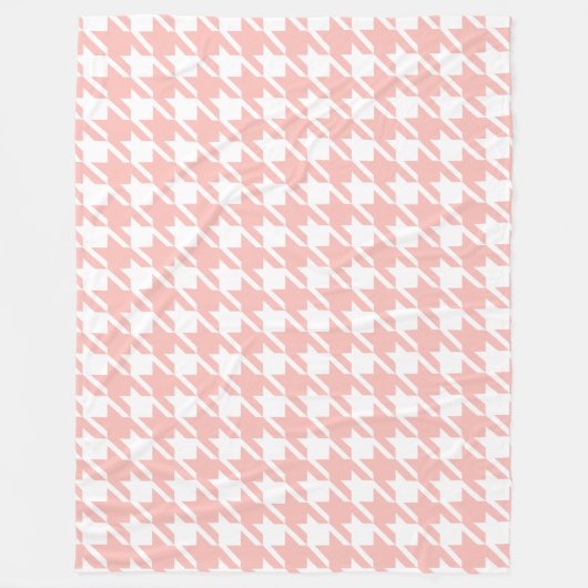 Retro Pink Houndstooth Fleece Blanket Gift Deken (Voorkant)