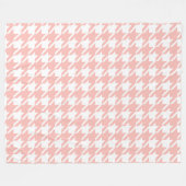 Retro Pink Houndstooth Fleece Blanket Gift Deken (Voorkant (Horizontaal))
