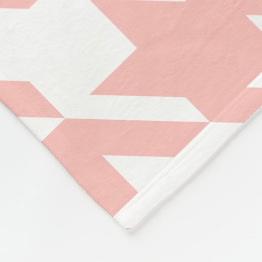 Retro Pink Houndstooth Fleece Blanket Gift Deken (Hoek)