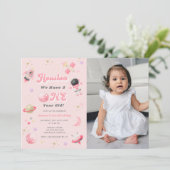 Retro Pink Houston We hebben een jaar oude verjaar Kaart (Staand voorkant)