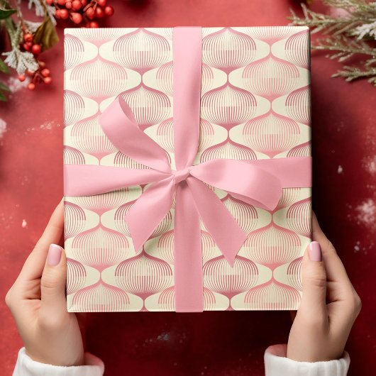 Retro Pink kerst Bauble Decoraties Cadeaupapier