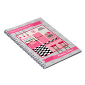 Retro Pink Kitchen en Zig Zag Recipe Notebook Notitieboek (Rechterzijde)