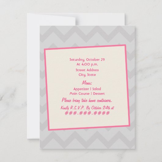 Retro Pink Kitchen Koking Party nodigt uit Kaart (Achterkant)