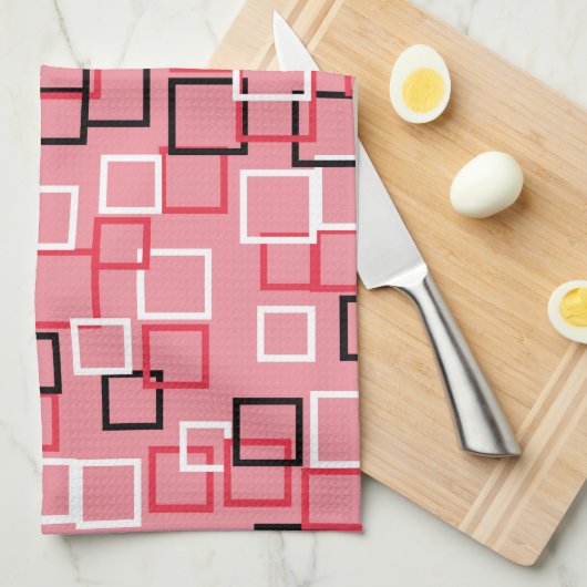Retro Pink Kitchen Towel Theedoek (Quarter Fold)