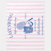 Retro Pink laatste swing voor de Ring Tennis Bach Fleece Deken (Voorkant)