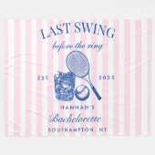 Retro Pink laatste swing voor de Ring Tennis Bach Fleece Deken (Voorkant (Horizontaal))