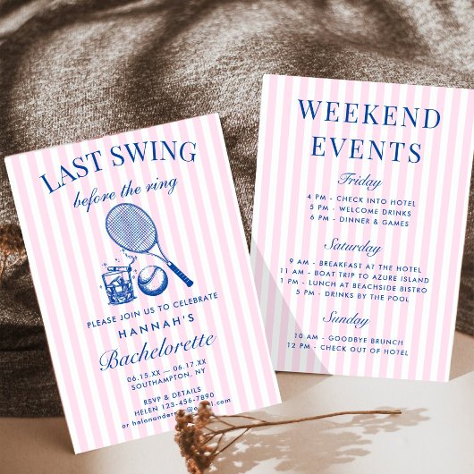 Retro Pink laatste swing voor de Ring Tennis Bach Kaart