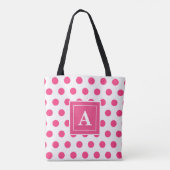Retro Pink Lady Polkadots personaliseren Tote Bag (Achterkant)