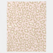 Retro Pink Leopard Fleece Bedroom Blanket Cadeft (Voorkant)
