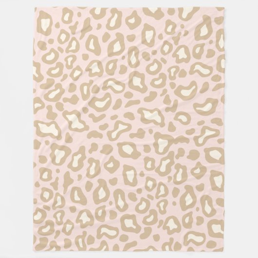 Retro Pink Leopard Fleece Bedroom Blanket Cadeft (Voorkant)