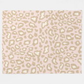 Retro Pink Leopard Fleece Bedroom Blanket Cadeft (Voorkant (Horizontaal))