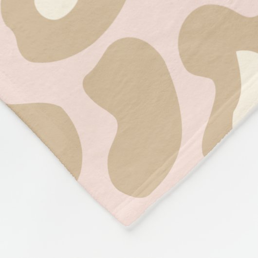 Retro Pink Leopard Fleece Bedroom Blanket Cadeft (Hoek)