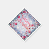 Retro Pink Merry Christmas Winter Wonderland Servet (Hoek)