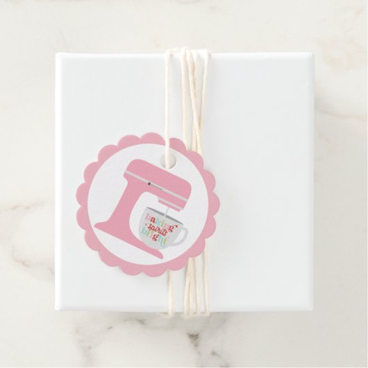 Retro Pink Mixer Baking Spirit's Bright Christmas Bedankjes Labels (In situ)