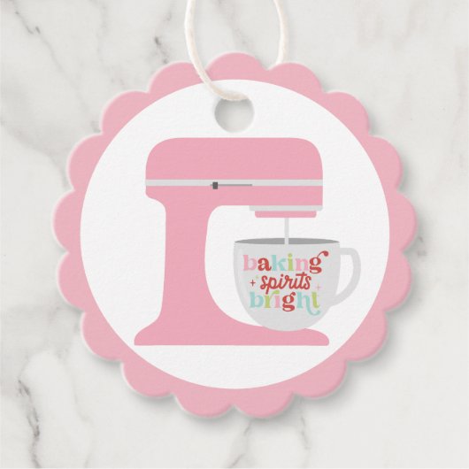 Retro Pink Mixer Baking Spirit's Bright Christmas Bedankjes Labels (Voorkant)