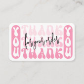 Retro Pink Modern Business Bedankt Korting Informatiekaartje (Voorkant)