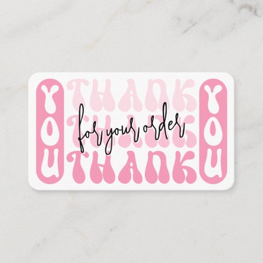 Retro Pink Modern Business Bedankt Korting Informatiekaartje (Voorkant)