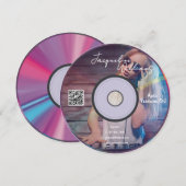 Retro Pink Music Producer CD DJ Business Card Kaart (Voorkant / Achterkant)