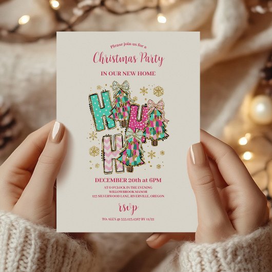 Retro Pink Nutcracker Christmas Kaart